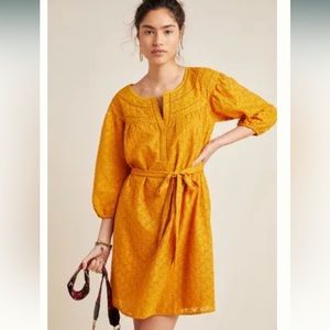 Anthropologie Treva Embroidered Tunic Dress Size Medium